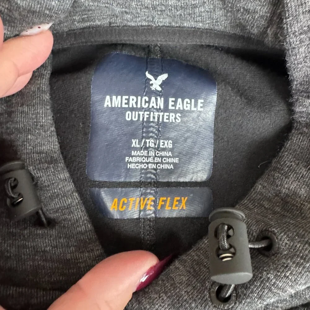 American Eagle Outfitters AE Active Flex Gray Charcoal Hoodie Sweatshirt XL